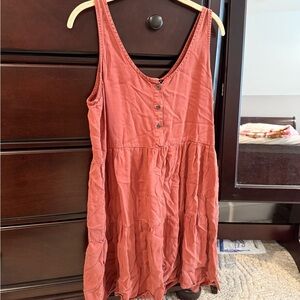 Velvet Heart Sleeveless Button-Front Dress in Terracotta
